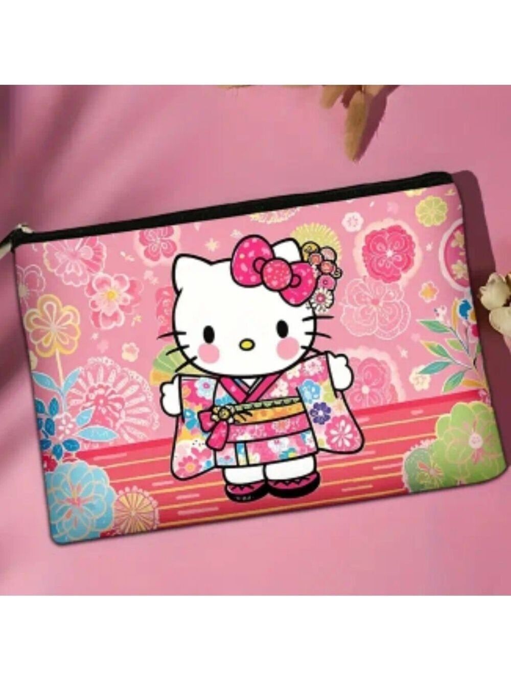 Hello Kitty Floral Pink Cosmetics Pouch